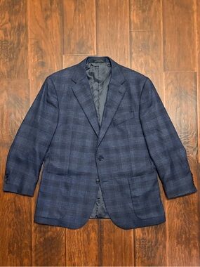 Jos. A. Bank Reserve Blue Plaid Blazer Jacket Italian Fabric Men’s